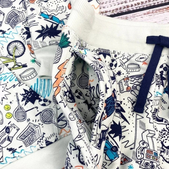 New Spotted Zebra Boys Sweat Activewear Retro Print Short Outfit Medium - Picture 6 of 8